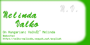 melinda valko business card
